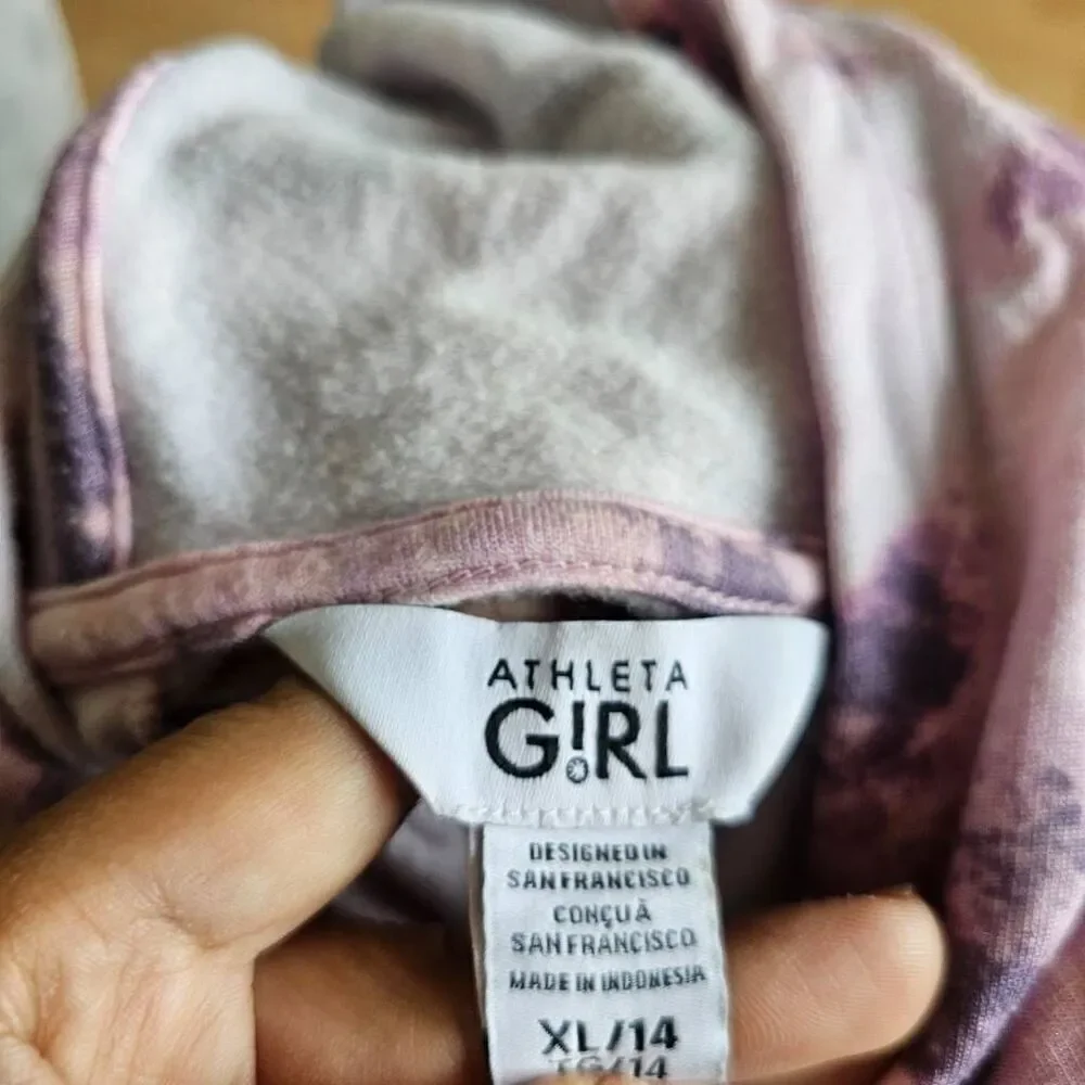 Athleta girl girls Sz XL-14 cloud tie dye in your Element hoodie